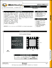Click here to download MWS11-PH22 Datasheet
