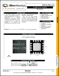 Click here to download MWS11-PH41 Datasheet