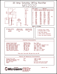 Click here to download MS2020 Datasheet