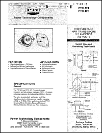 Click here to download PTC424 Datasheet