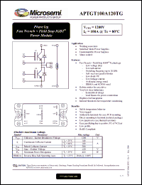 Click here to download APTGT100A120TG Datasheet