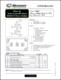 Click here to download APTM100A13SG Datasheet