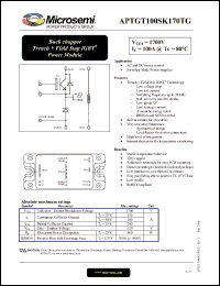 Click here to download APTGT100SK170TG Datasheet