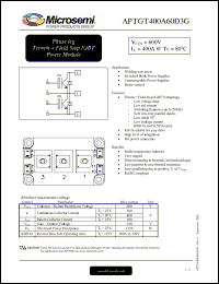 Click here to download APTGT400A60D3G Datasheet