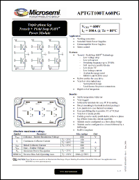 Click here to download APTGT100TA60PG Datasheet