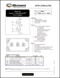 Click here to download APTGT300A170G Datasheet