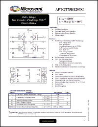 Click here to download APTGT75H120TG Datasheet