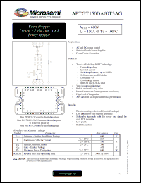 Click here to download APTGT150DA60T3AG Datasheet
