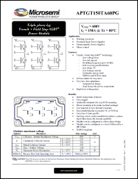 Click here to download APTGT150TA60PG Datasheet