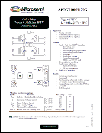Click here to download APTGT100H170G Datasheet