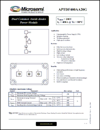 Click here to download APTDF400AA20G Datasheet