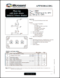 Click here to download APTM100A13DG Datasheet