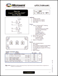 Click here to download APTGT450A60G Datasheet