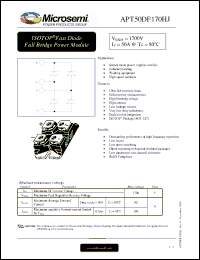 Click here to download APT50DF170HJ Datasheet