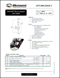 Click here to download APT100GF60JU2 Datasheet