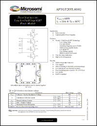 Click here to download APTGT20TL601G Datasheet