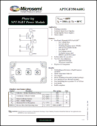 Click here to download APTGF350A60G Datasheet