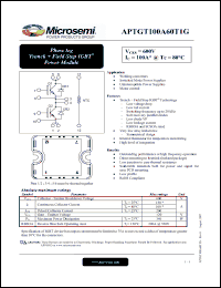 Click here to download APTGT100A60T1G Datasheet