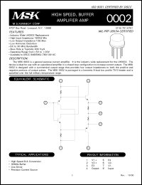 Click here to download MSK0002H Datasheet