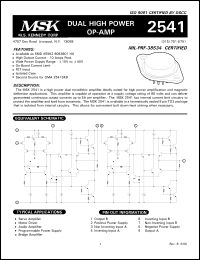 Click here to download MSK2541B Datasheet