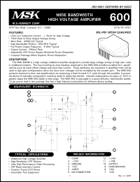 Click here to download MSK600B Datasheet