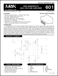 Click here to download MSK601 Datasheet
