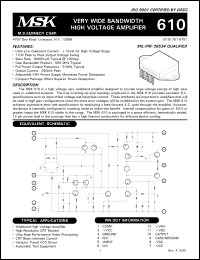 Click here to download MSK610 Datasheet