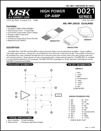 Click here to download MSK0021E Datasheet