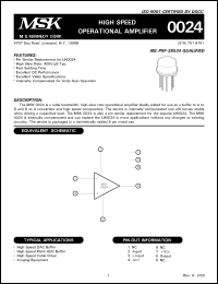 Click here to download MSK0024H Datasheet