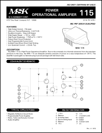 Click here to download MSK115B Datasheet