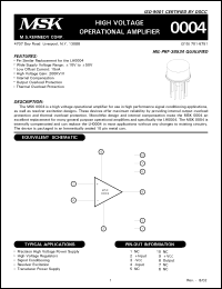 Click here to download MSK0004H Datasheet
