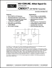 Click here to download CMX017D6 Datasheet