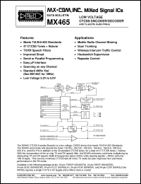 Click here to download MX465DW Datasheet