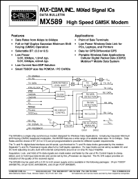 Click here to download MX589DW Datasheet