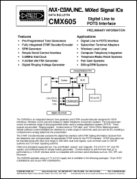 Click here to download CMX605D4 Datasheet