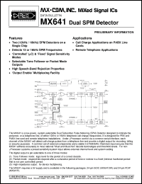 Click here to download MX641DW Datasheet
