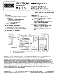 Click here to download MX839DW Datasheet