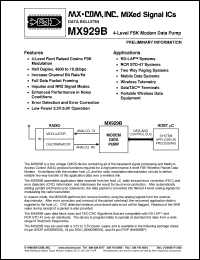 Click here to download MX929BDW Datasheet