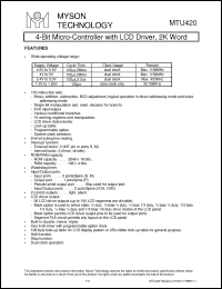 Click here to download MTU420 Datasheet