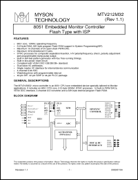 Click here to download MTV212MS32 Datasheet