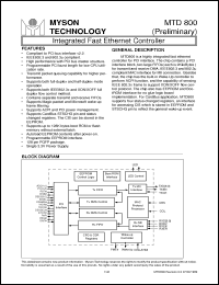 Click here to download MTD800 Datasheet