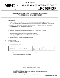 Click here to download UPC1694GR-E1 Datasheet