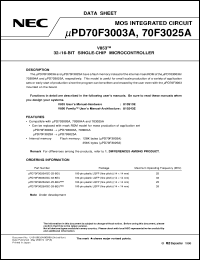 Click here to download UPD70F3003 Datasheet