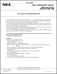 Click here to download UPD75218CW-XXX Datasheet