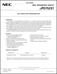 Click here to download UPD75237GJ-XXX-5 Datasheet