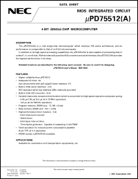 Click here to download UPD75512 Datasheet