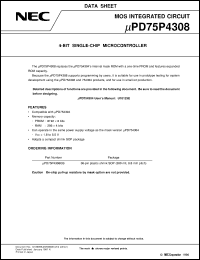 Click here to download UPD75P4308 Datasheet