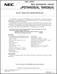 Click here to download UPD784035GC-XXX-8BT Datasheet