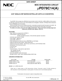 Click here to download UPD78C14 Datasheet