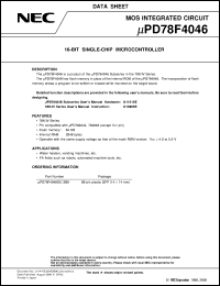 Click here to download UPD78F4046GC-3B9 Datasheet